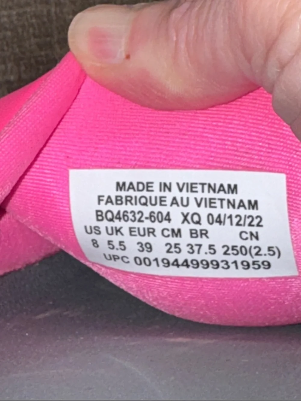 Nike Hot Pink Logo Slide Sandals with Gray Footbed-size 8